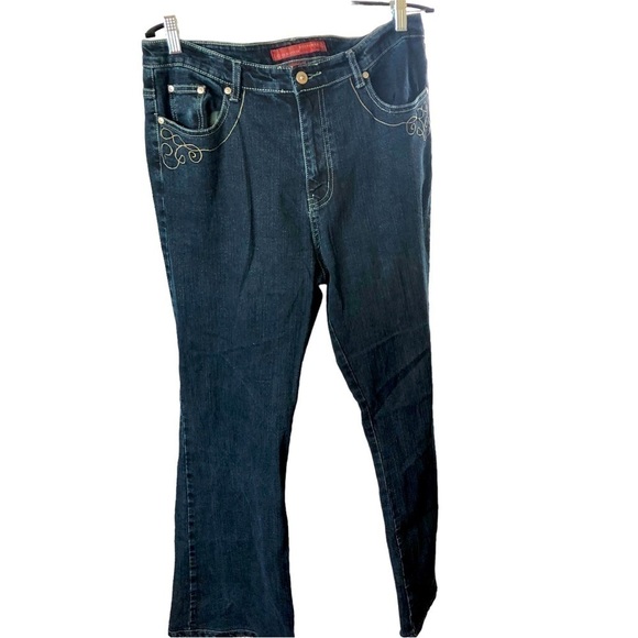 Jeanswear Cosmopolitan Denim - Jeanswear Cosmopolitan Denim Jeans High Rise Flare Leg Women 14 Dark Blue